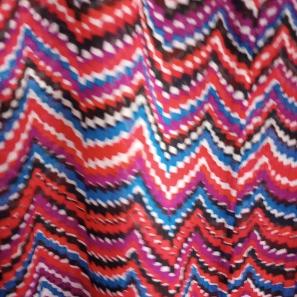 Fashion Bug Plus Size 1XL Fluttered Short Sleeve Chevron Pattern Spring Summer - Picture 7 of 7